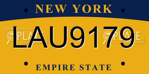 LAU9179 New York License Plate