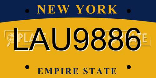 LAU9886 New York License Plate