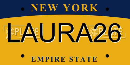LAURA26 New York License Plate