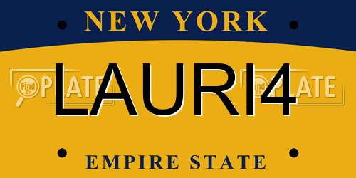 LAURI4 New York License Plate