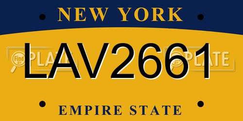 LAV2661 New York License Plate