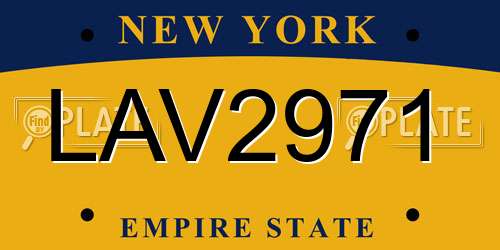 LAV2971 New York License Plate