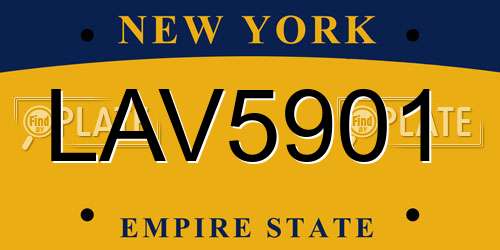 LAV5901 New York License Plate