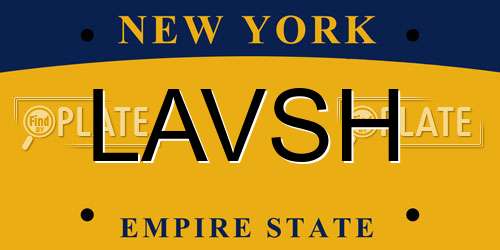 LAVSH New York License Plate