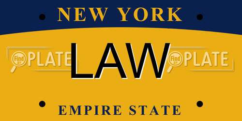 LAW New York License Plate