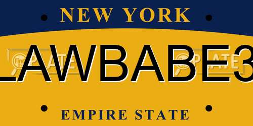 LAWBABE3 New York License Plate