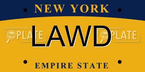 LAWD New York License Plate