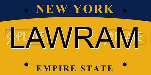LAWRAM New York License Plate