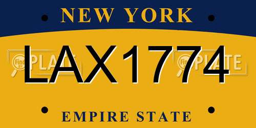 LAX1774 New York License Plate