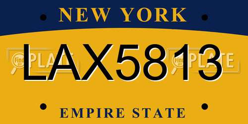 LAX5813 New York License Plate