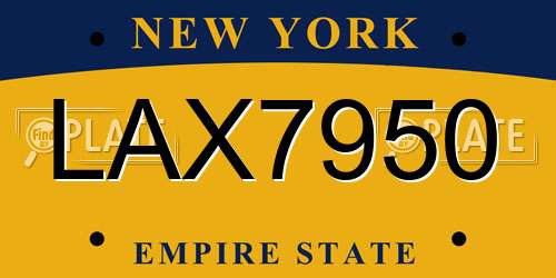 LAX7950 New York License Plate