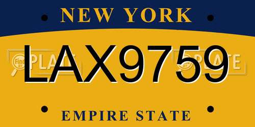 LAX9759 New York License Plate