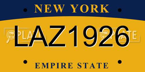 LAZ1926 New York License Plate