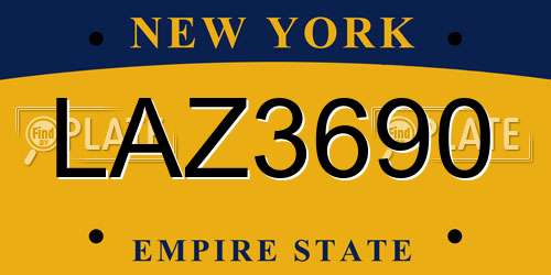 LAZ3690 New York License Plate