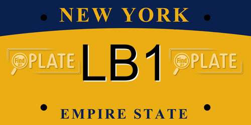 LB1 New York License Plate