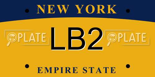 LB2 New York License Plate
