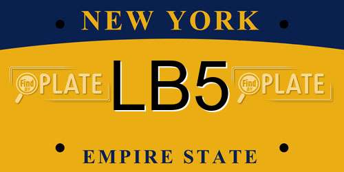 LB5 New York License Plate