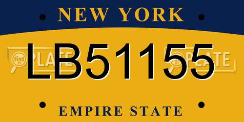 LB51155 New York License Plate