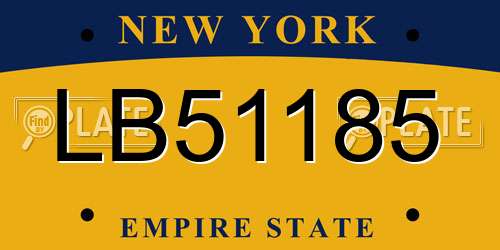 LB51185 New York License Plate