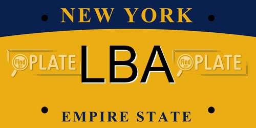 LBA New York License Plate