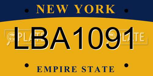 LBA1091 New York License Plate