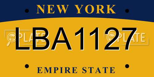 LBA1127 New York License Plate