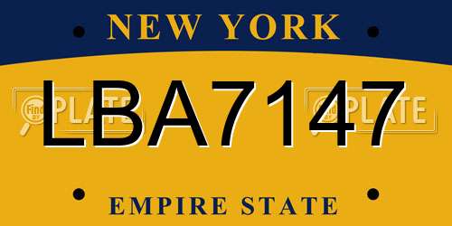 LBA7147 New York License Plate