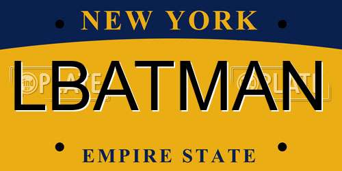 LBATMAN New York License Plate