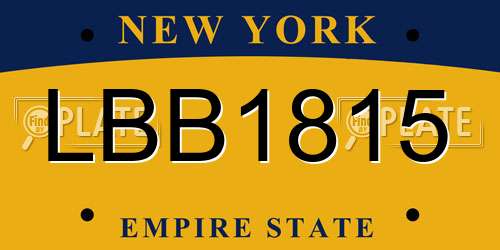 LBB1815 New York License Plate