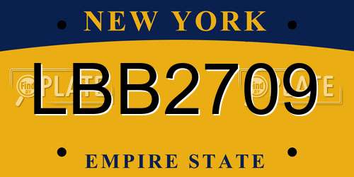 LBB2709 New York License Plate