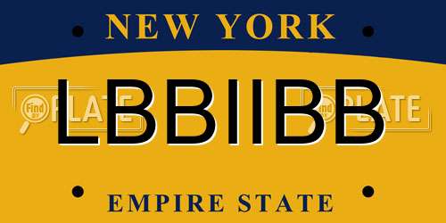 LBBIIBB New York License Plate