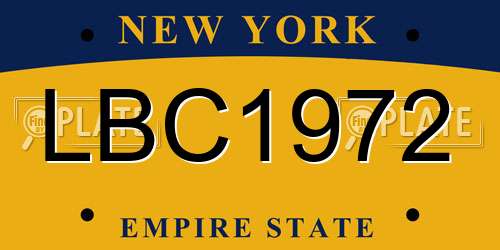 LBC1972 New York License Plate