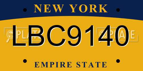 LBC9140 New York License Plate