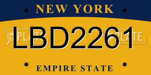 LBD2261 New York License Plate