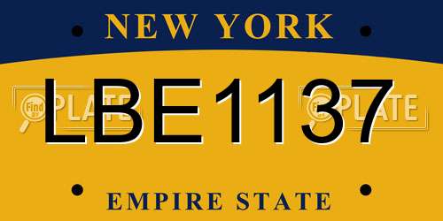 LBE1137 New York License Plate
