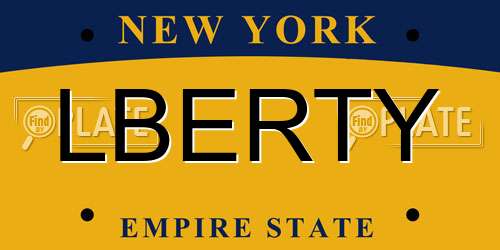 LBERTY New York License Plate