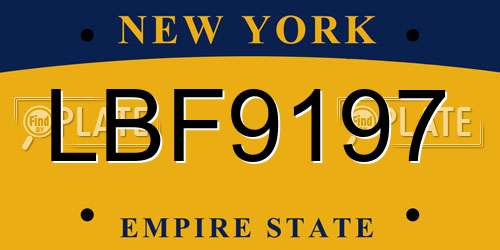 LBF9197 New York License Plate