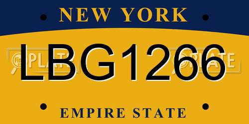 LBG1266 New York License Plate