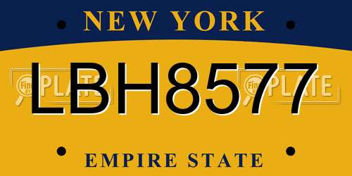 LBH8577 New York License Plate