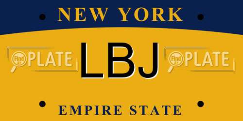 LBJ New York License Plate