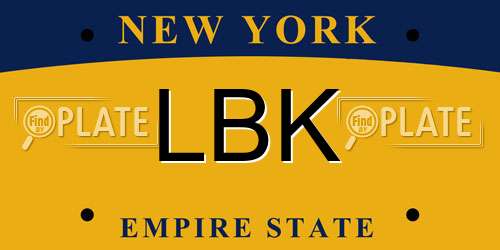LBK New York License Plate