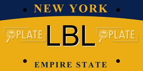 LBL New York License Plate