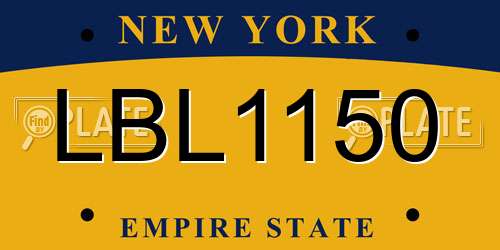 LBL1150 New York License Plate