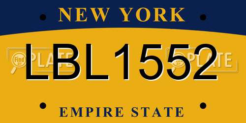 LBL1552 New York License Plate