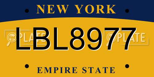 LBL8977 New York License Plate