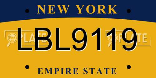 LBL9119 New York License Plate