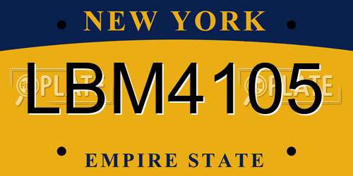 LBM4105 New York License Plate