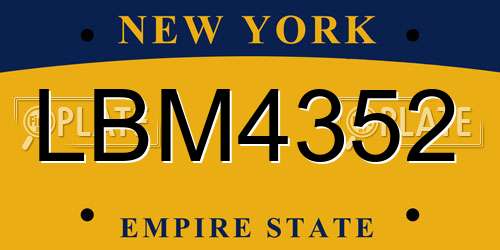 LBM4352 New York License Plate