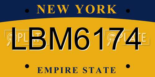 LBM6174 New York License Plate