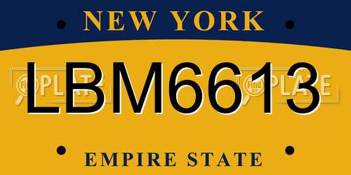 LBM6613 New York License Plate